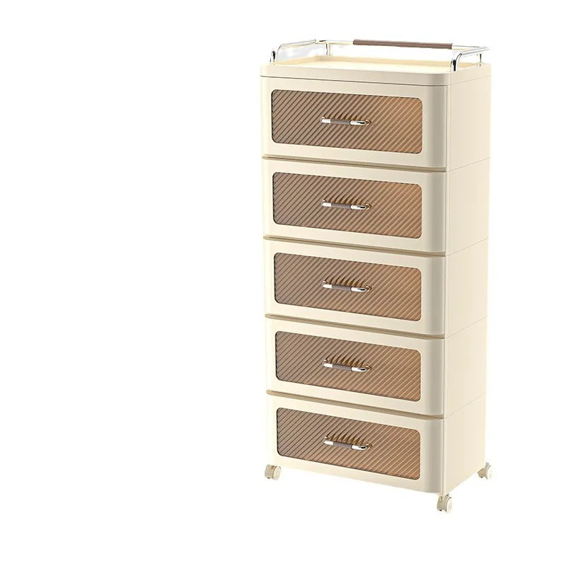 Storage Cabinet Drawer Style Household Snack Toy Storage Cabinet Mobile Layered Small Cart Storage Rack Removable Nightstand