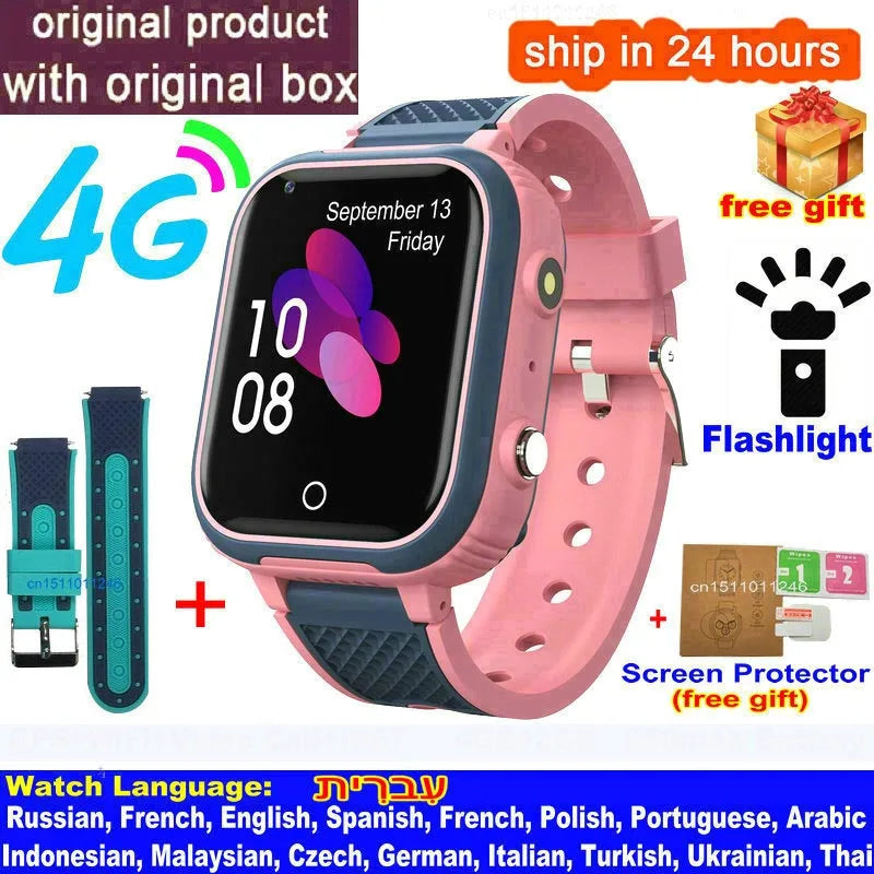 LT21 4G Smart Watch Kids GPS WIFI Video Call SOS IP67 Waterproof Child Smartwatch Camera Monitor Tracker Location Phone Watch