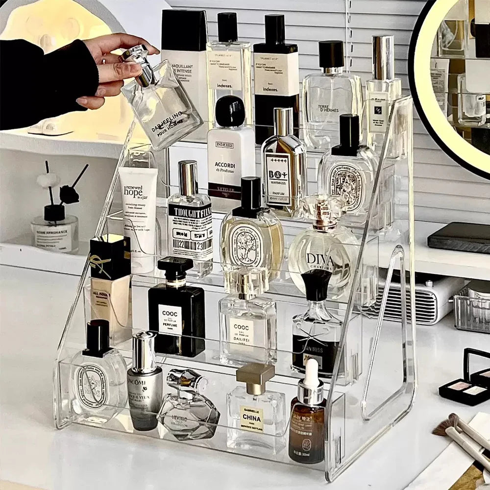 Multi-Layer Desktop Cosmetics Shelf Air Cushion Eyeshadow Tray Storage Box Perfume Display Rack Organizer for Dresser