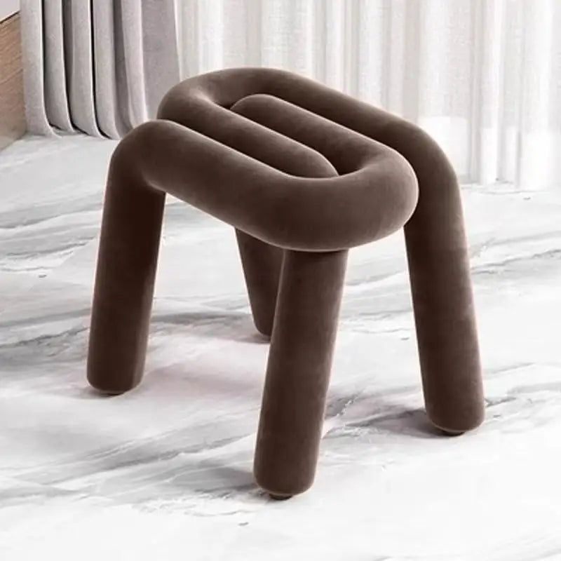 Nordic Style Creative Curved Chair, Plush Upholstered Kids/Accent Living Room Furniture