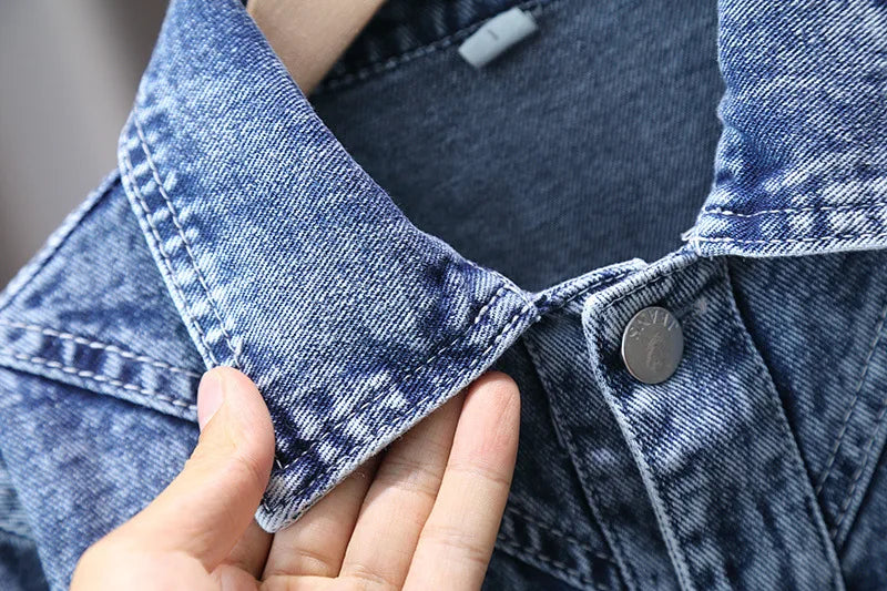 2-12 Years Girls Denim Jacket New Fashion Baby Kids Jean Coats For Girls Cute Rabbit Lace Bow Design Children Outerwear Clothing