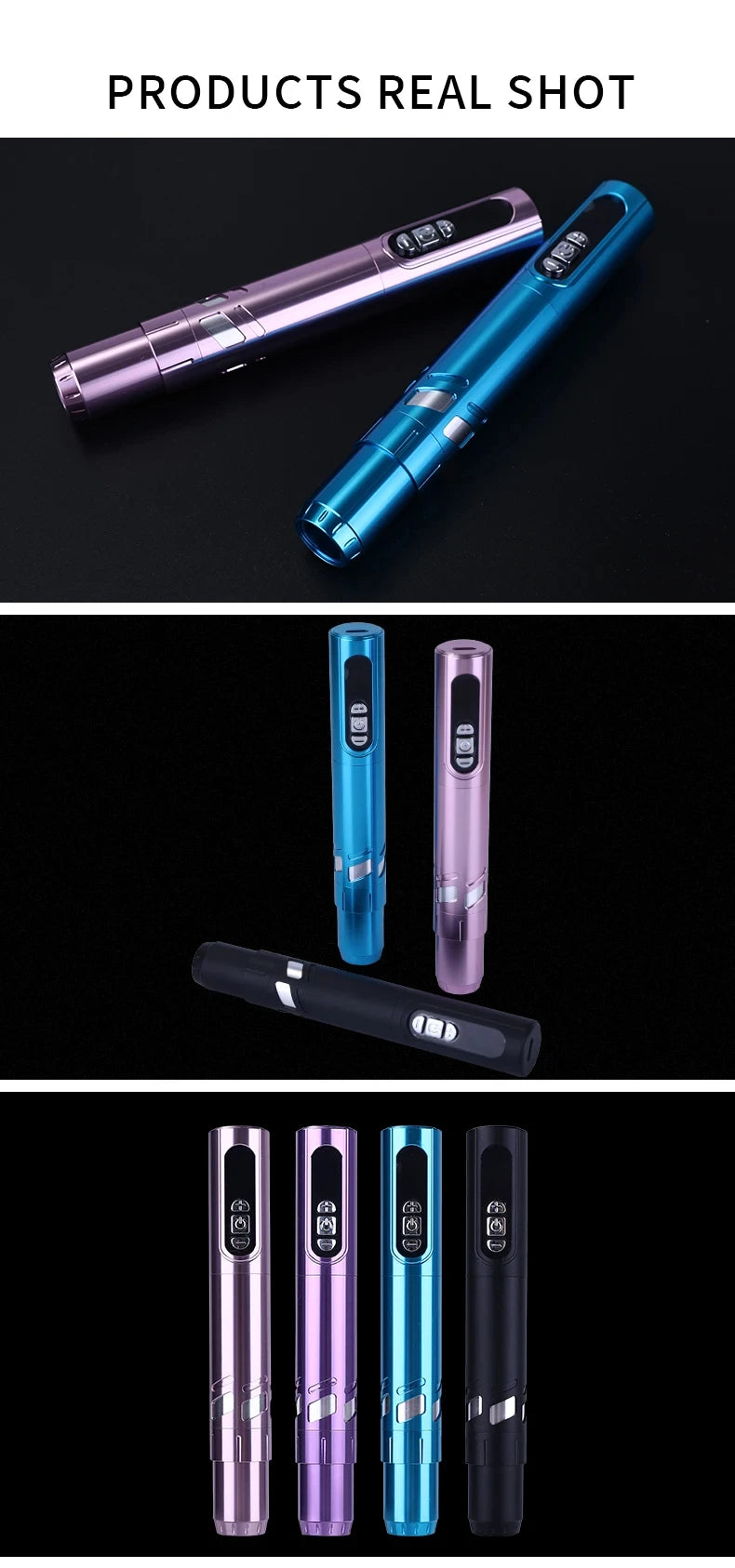 New 2pc Battery Tattoo Pen Wireless Power Tattoo Machine Professional Pen Tattoo Machine  Makeup For Professionals And Beginners