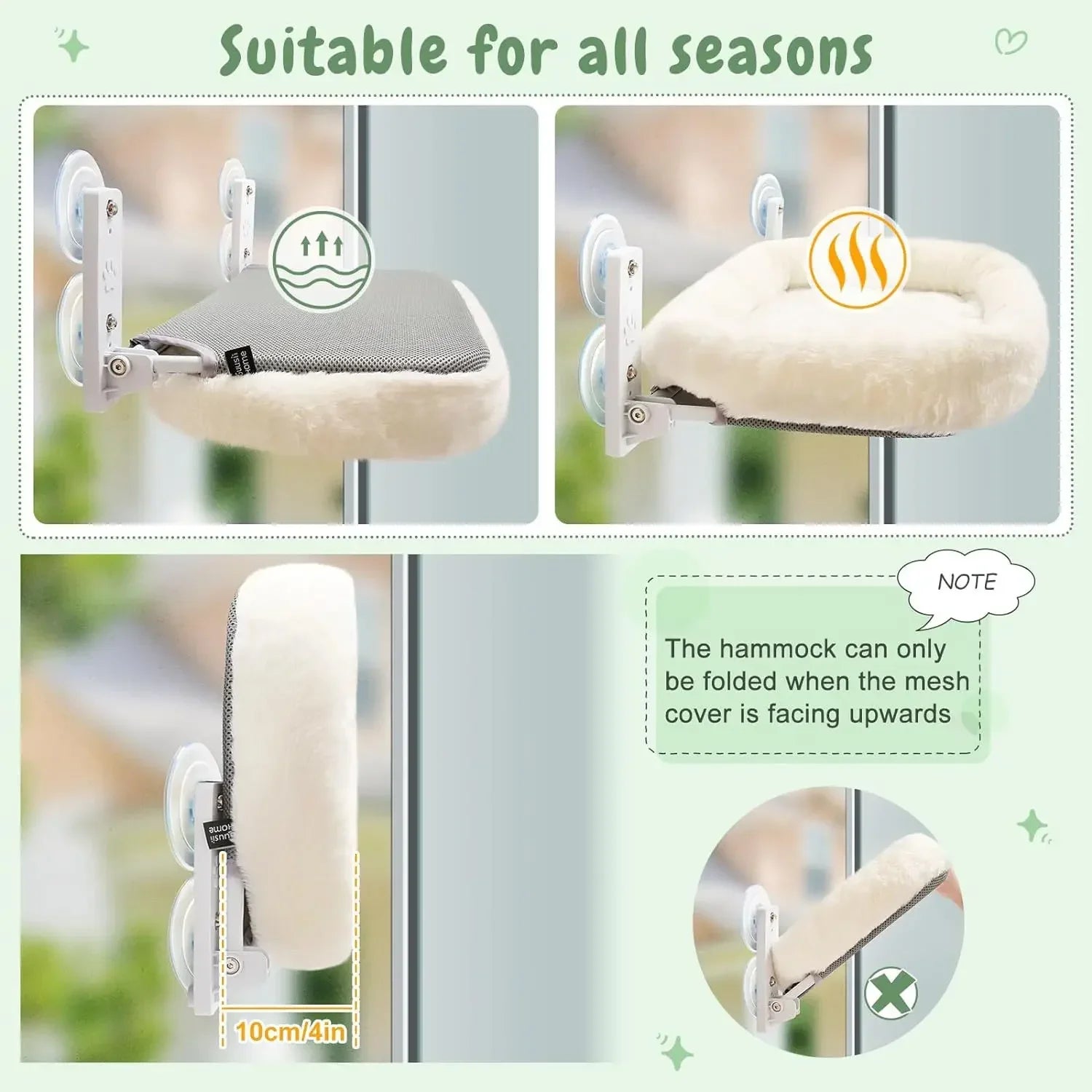 Cat Hammock Window Habitat Cat Sunbathing Glass Hanging Suction Cup Balcony Pet Nest Pet Bed