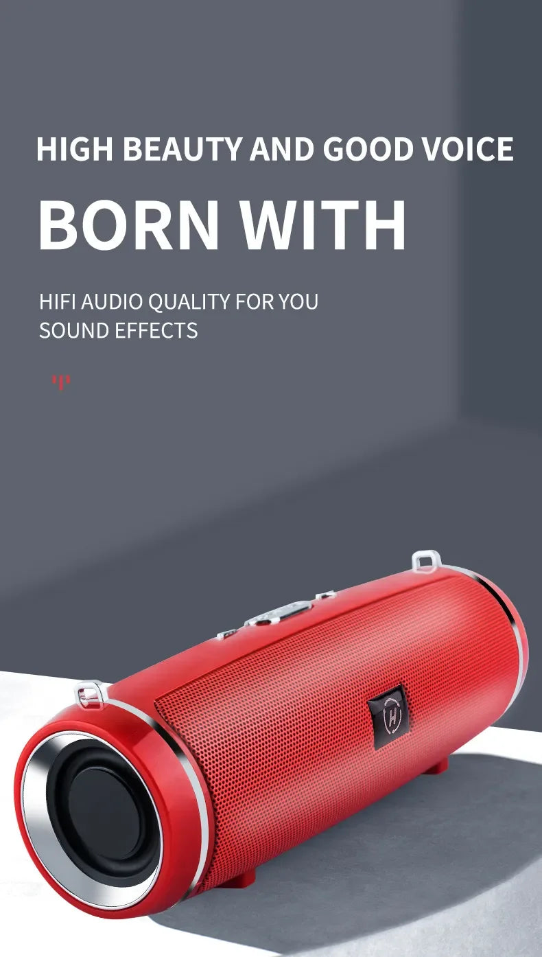 200W Peak Power Portable Bluetooth Speaker IPX7 Waterproof Outdoor HIFI Pillar Subwoofer Stereo Soundbox FM Radio TF Boom Box