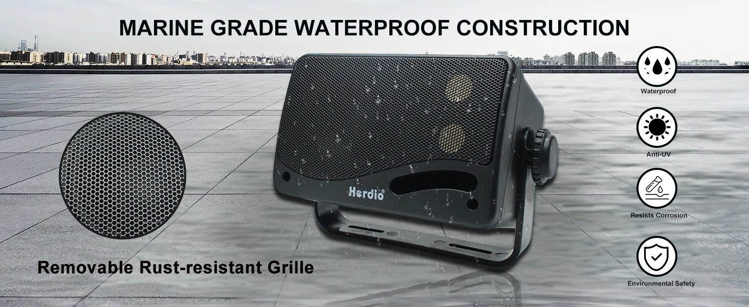 Herdio 3.5‘’ 2PCS Passive Outdoor Speakers Wired Waterproof 200W 3 Way Premium Mountable Wall Mount Speakers With Superior Sound