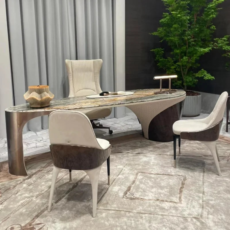 mid-century Marble office desk high-end luxury fashion design Computer desk Elegant comfortable mesa para escritório furniture