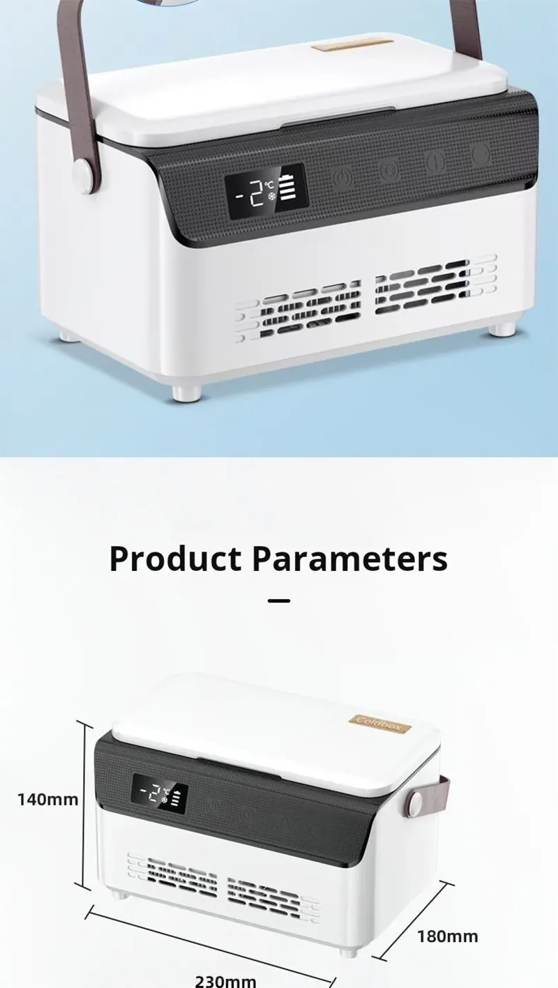 13600mAH*2 Insulin Cooler Mini Medicine Portable Refrigerator Smart Temperature Control LCD Display Medical Fridge for Travel
