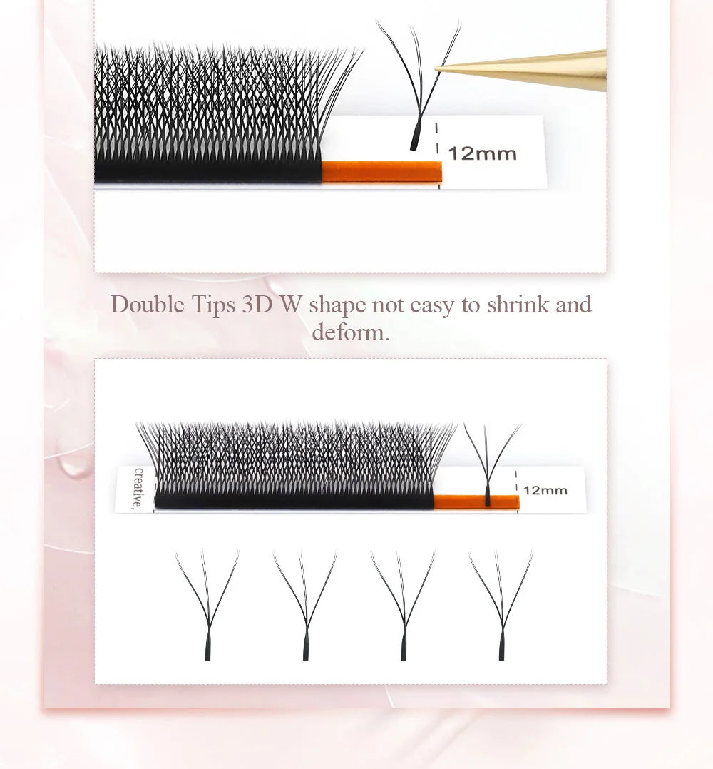 NAGARAKU Double Tips 3D W eyelashes W Shape Eyelash Extensions Blister Premade Fans