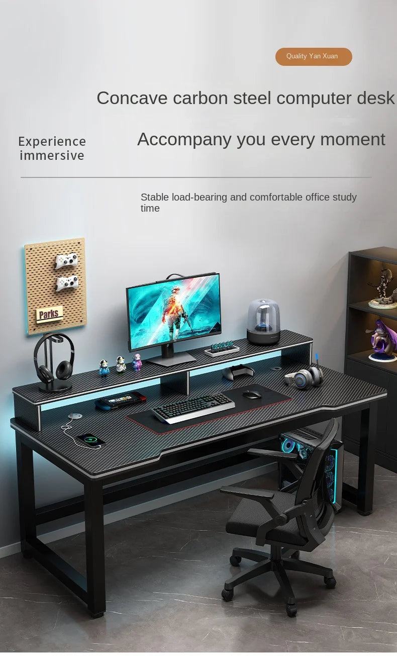 Shelf Living Room Office Desk Storage Standing Floor Metal Arbenic Computer Desks European Black Mesa De Escritorio Furniture