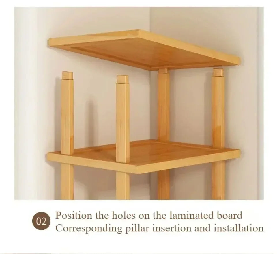 Bamboo Shoe Rack Detachable Shoe Rack for Easy Installation Storage Rack Entrance Storage Rack Multi-layer Simple Storage Rack