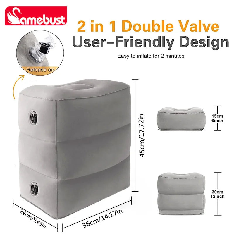 Camebsut Lazy Couch Inflatable Sofa Chair Foldable Recliner Outdoor Sofa Bed Footstool Portable Air Bed Lunch Lounge Chair