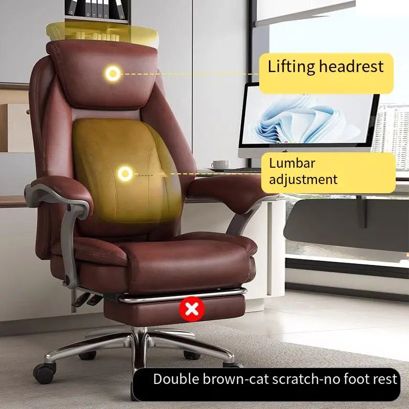 Foot Rest Ergonomic Office Chair Comfortable Designer Relax Luxury Swivel Office Chair Pliable Wheel Sillas Escritorio Furniture