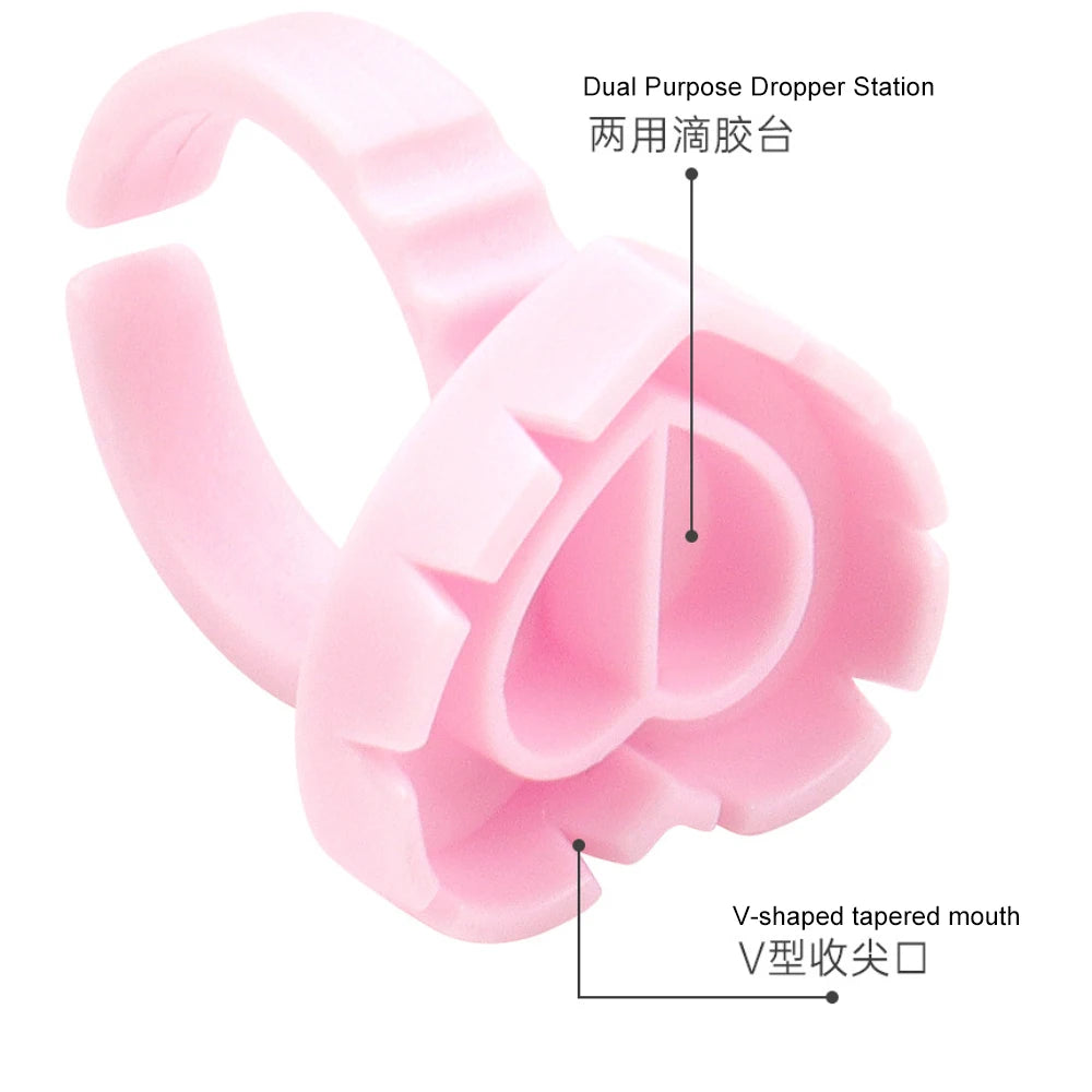 100PCS Glue Rings Lash Rings for Glue, Pigment Rings for Eyelash Extensions Eyelash Glue Holder Lash Glue Ring Smart Cups