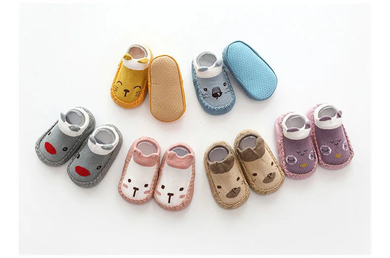 Baby Socks Slippers With Rubber Soles Girl Boy Infant Newborn Children Floor Socks Shoes Anti Slip Soft Sole Toddlers Indoor