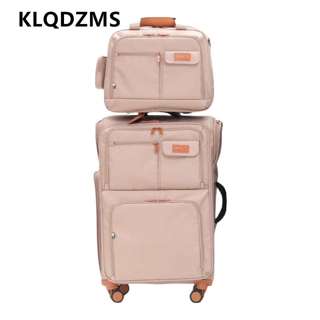 KLQDZMS Luggage Travel Bag Set 20"24"28 Inch Large Capacity Trolley Case Oxford Cloth Boarding Box with Wheels Rolling Suitcase