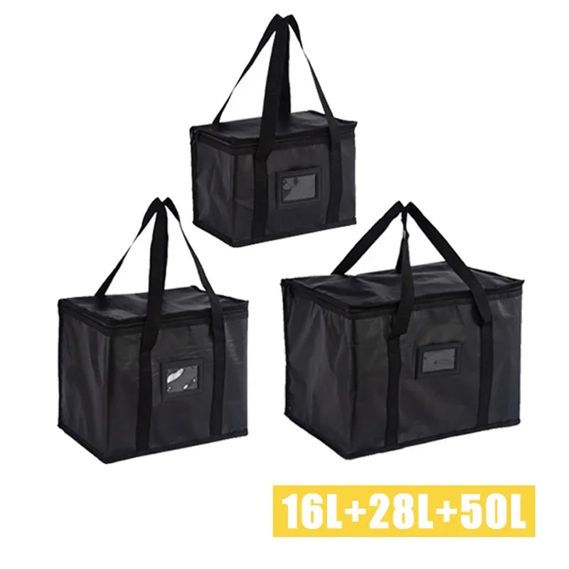 16L-70L Insulated Thermal Cooler Bag Insulation Keep Cold Large Capacity Portable Lunch Bag Zip Picnic Camping Tin Foil Food Bag