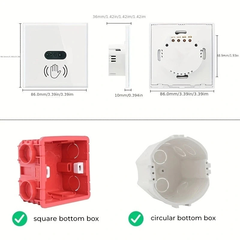 COLOROCK 1pc Wall Light Switch Infrare IR Sensor No Need Touch EU UK 220V 110V Glass Screen Panel Electrical Power On Off Lamp