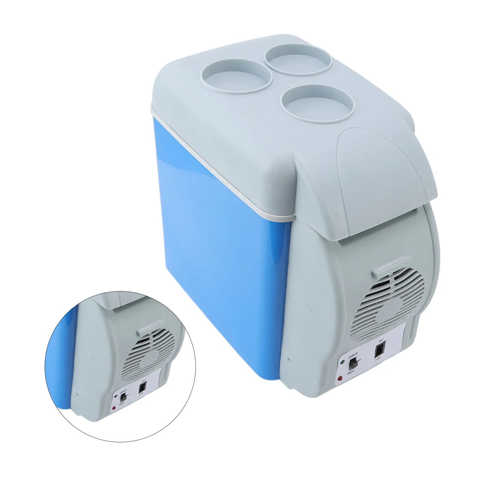 Electric Cooler Car Fridge Flip Top Cover Semiconductor Refrigeration System Low Noise with Shoulder Straps for Car for Camping