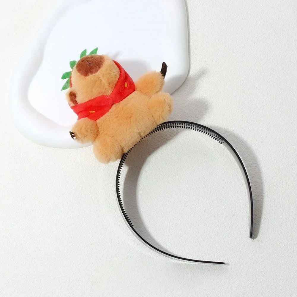Headband Funny Capybara Hair Hoop Women's Cute Face Wash Headband Funny Plush Hair Band Baby Photography Accessories