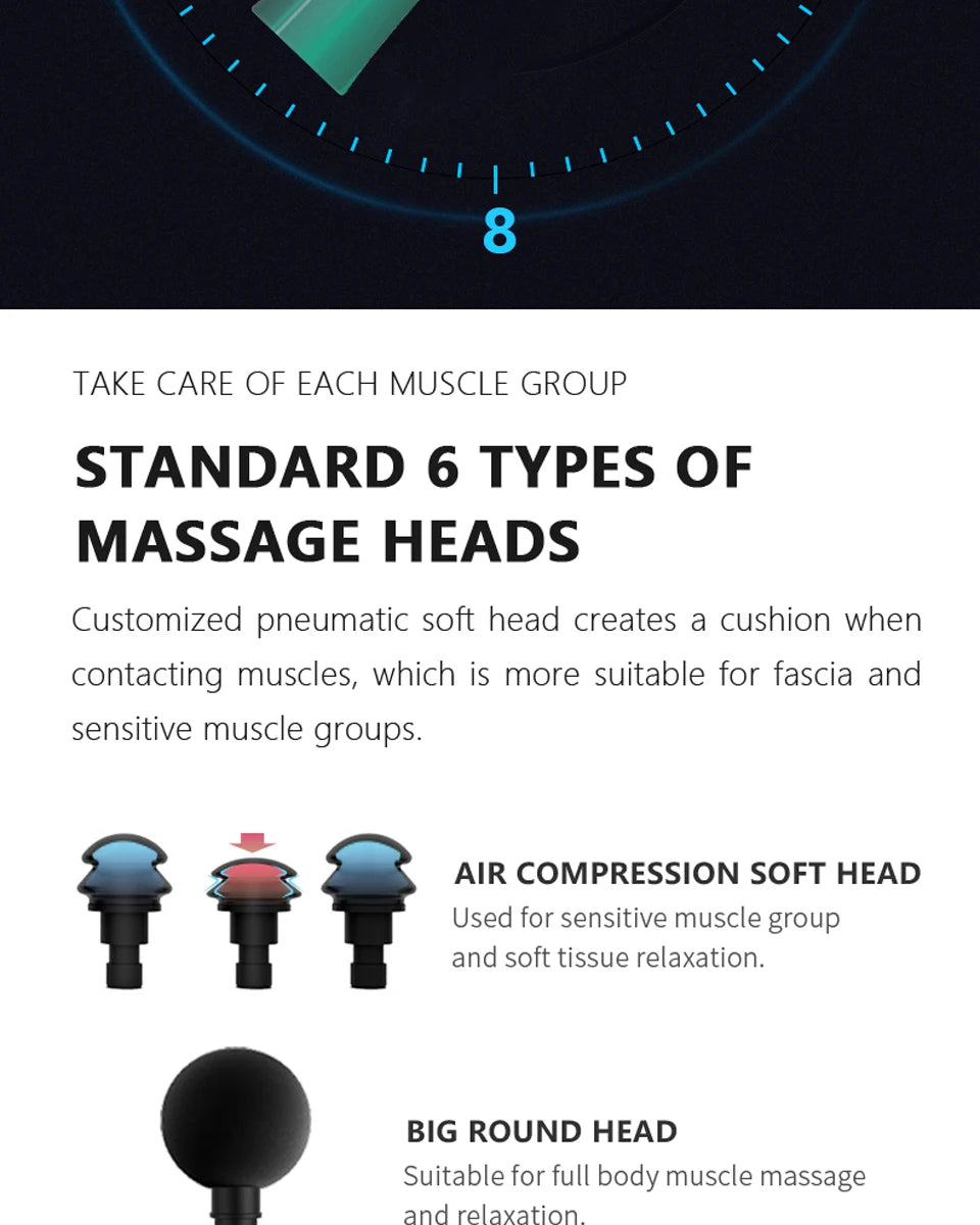 BOOSTER Pro 3 Deep Tissue Massage Gun Muscle Stimulator Body Massager Fascial Gun Relax Low Noise for Fintness Shaping