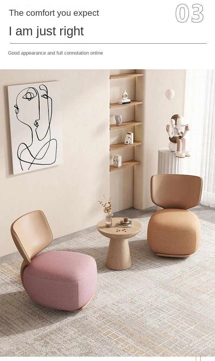 Log Light Luxury First Class Cabin Lounge Sofa Chair Nordic Living Room  Fabric Low Stool Balcony Leisure Armchair 2023 New