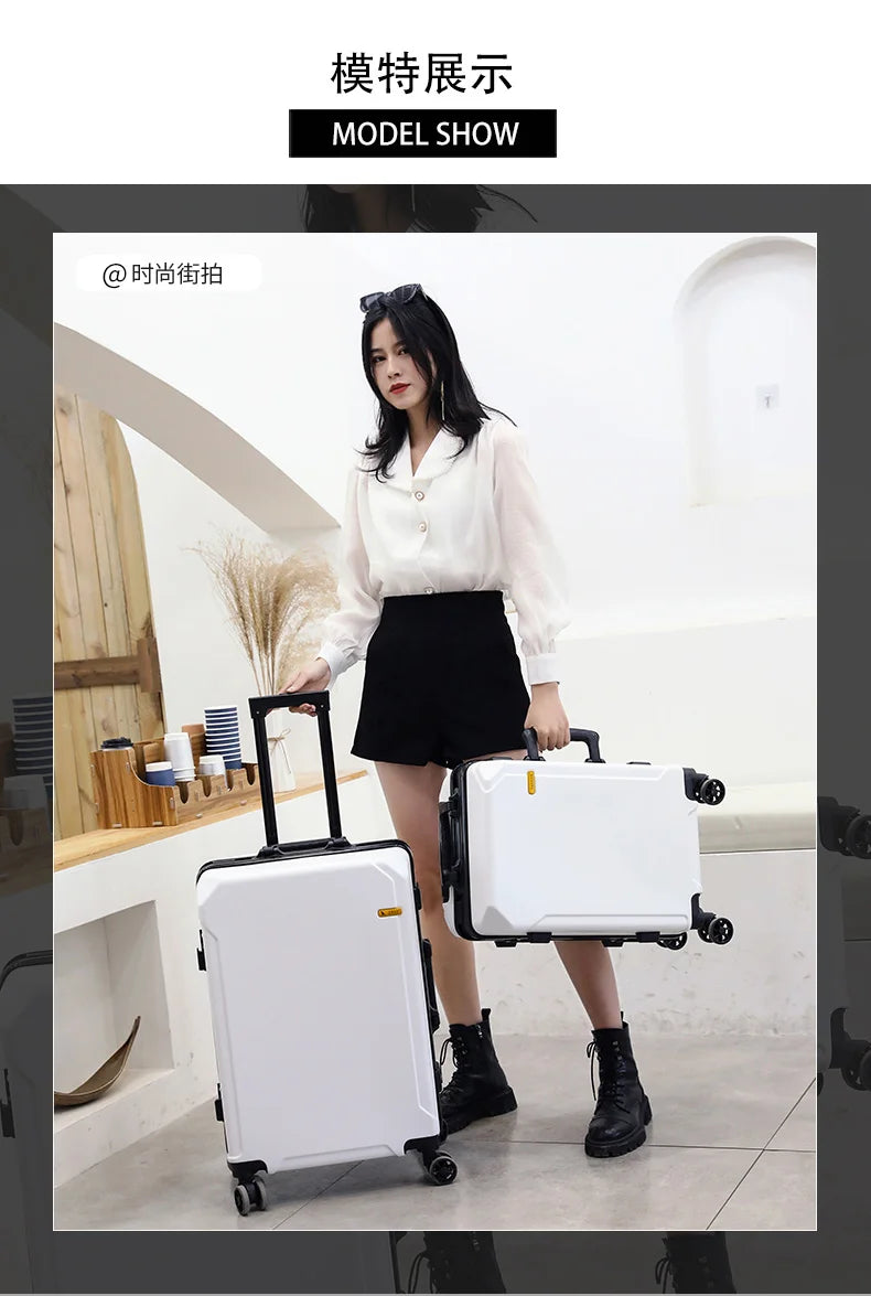 Fashion rolling luggage aluminum frame USB charging trolley suitcase 20/24/26/28 inch students password travel luggage
