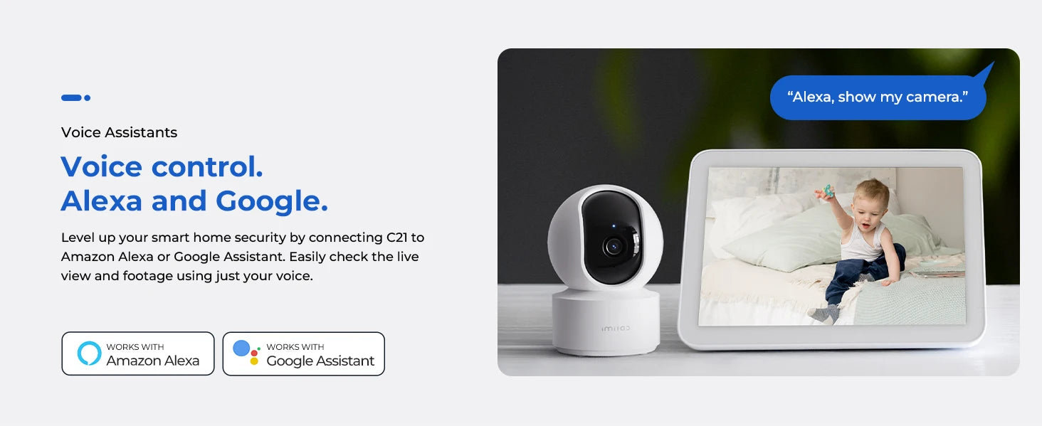 IMILAB C21 2.5K IP Security Camera MiHome App 360° Night Vision Baby Monitor with App, 2-Way Audio, AI Detection