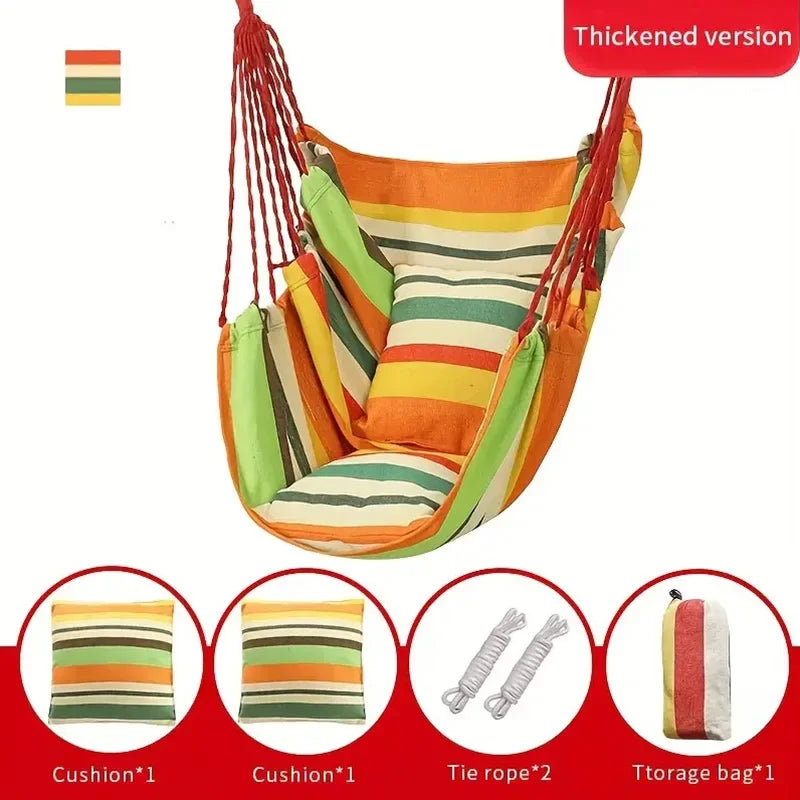 Durable Hanging Hammock Chair Bedroom Furniture Hanging Swing Indoor Outdoor Cotton Rope Boho Patio Chair Home Decor for Balcony
