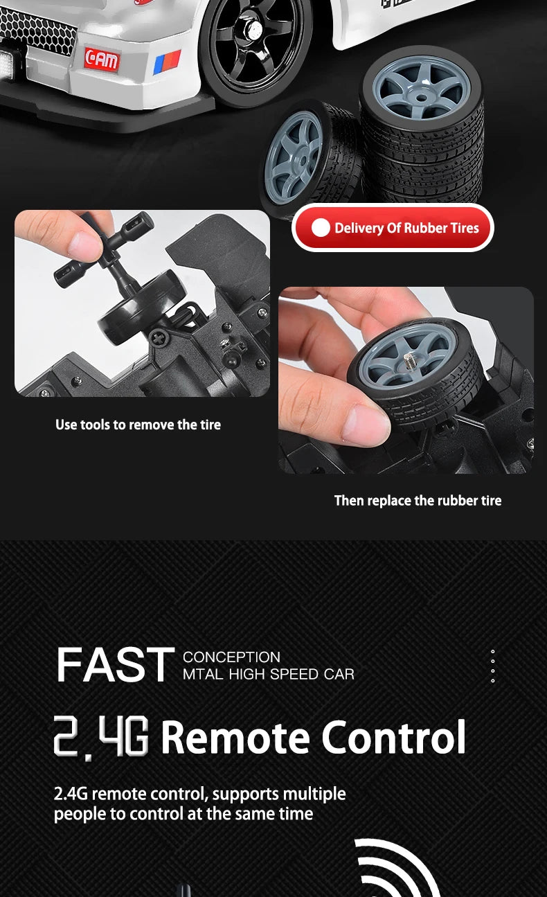 1/16 RC Car AE86 4x4 High-Speed RC Drift Cars 2.4G Remote Control Racing Vehicle 18km/h Waiting For Light Spray Toys for Boys