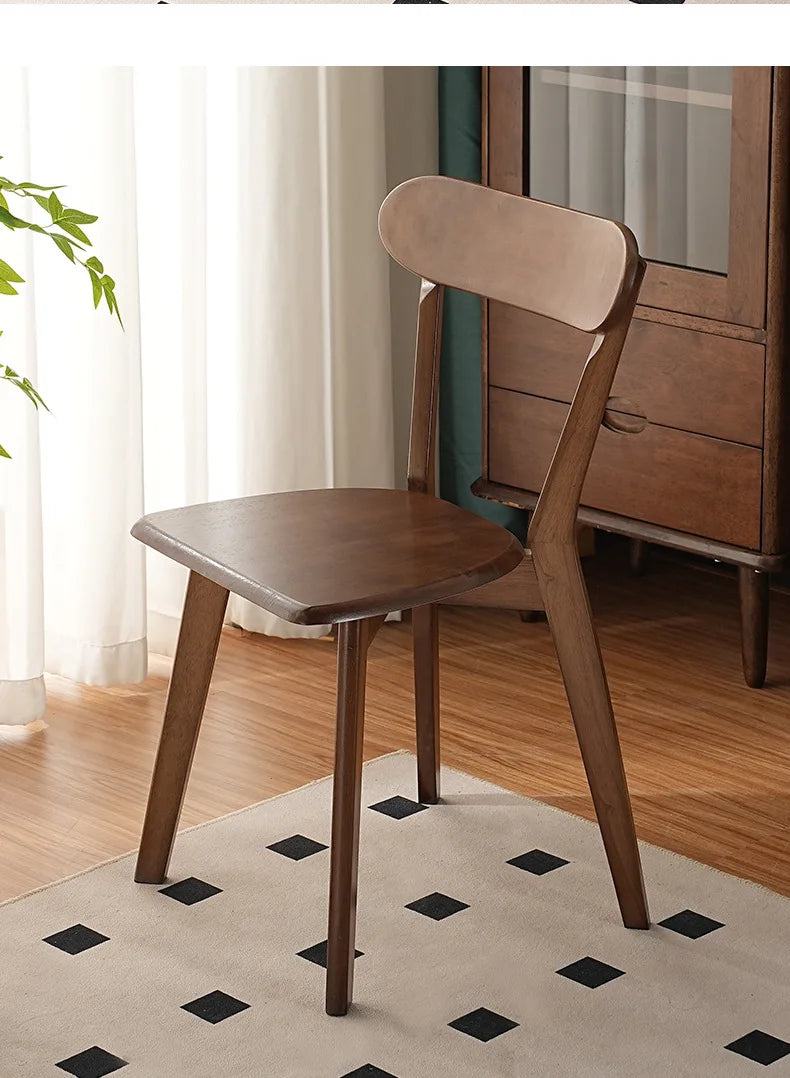 H2O Solid Wood Chair Louis Rubber Dining Chair Home Office Tea Table Hotel Conference Restaurant Comfortable Backrest Chair