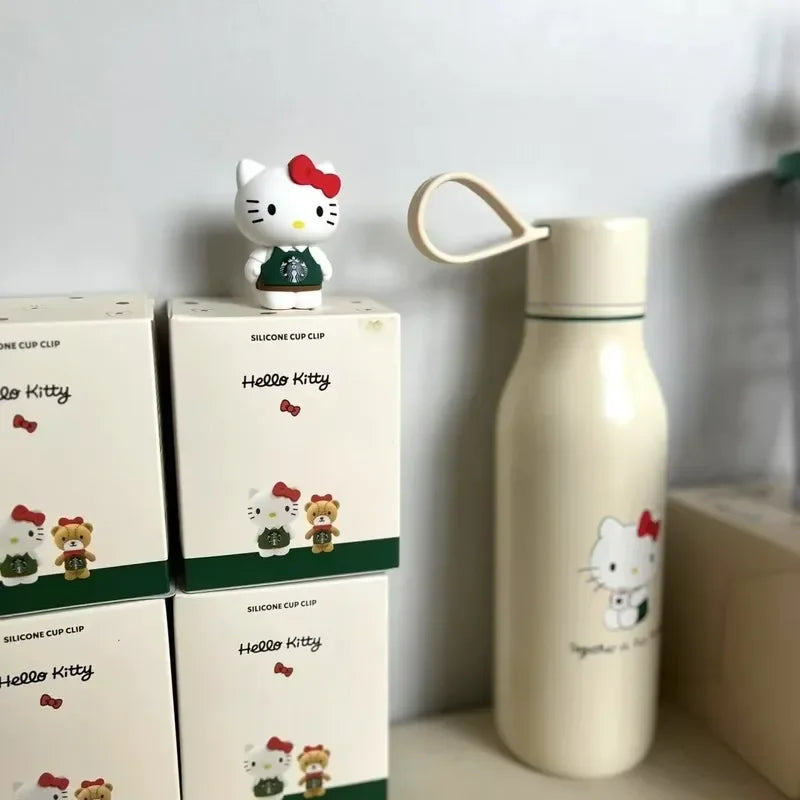 Hello Kitty Stainless Steel Mug Cute Portable Student Min Sports Cup for Outdoor Gift Replica Kitchen Dining Bar Drinkware