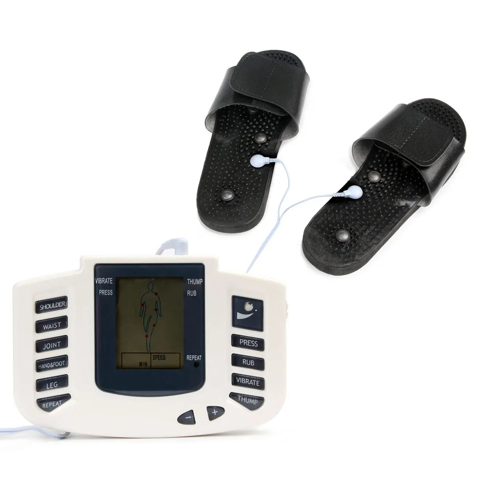 JR309 EMS Tens Massage Unit +16 Pads Russian Electrical Pulse Acupuncture Full Body Relax Muscle Massager Stimulator