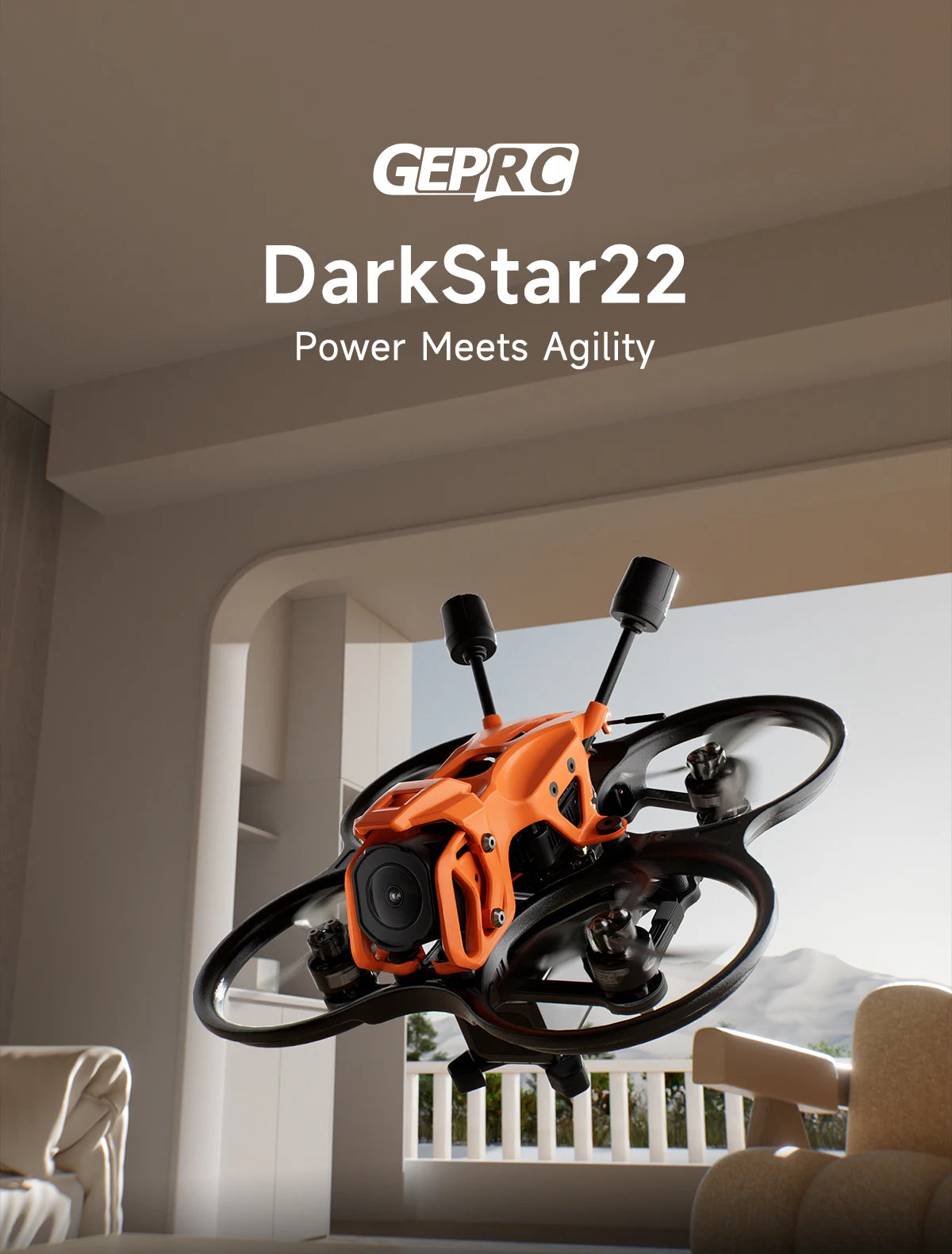 GEPRC DarkStar22 FPV Quadcopter O4 Air Unit PRO /WTFPV SPEEDX2 1104 7500KV TAKER F405 ELRS2.4 AIO Orange Grey RC Freestyle Drone