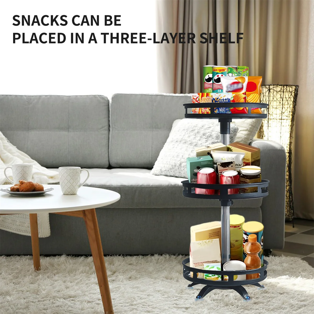 360°Rotation Spice Rack Organizer Jar Cans For Kitchen Accessories Non-Skid Carbon Steel Storage Tray For Seasonings And Spices