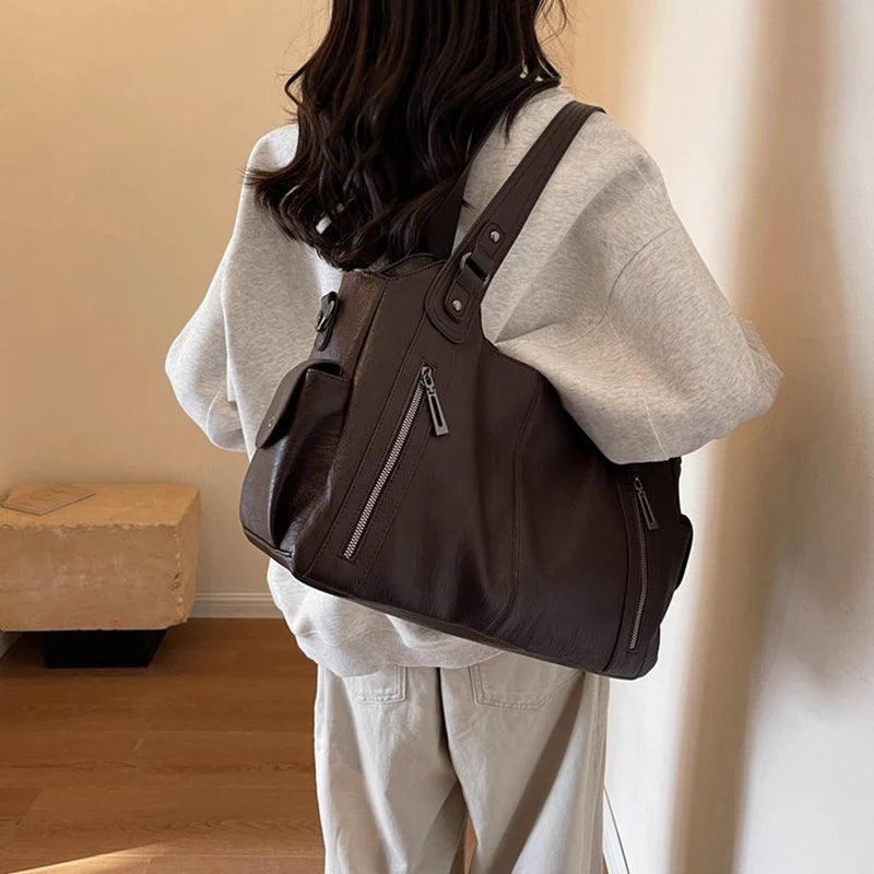 Soft Interior Compartment Shoulder Bags High Quality Contrasting Colors Crossbody Bags for Women Fashion Pu Leather Handbags