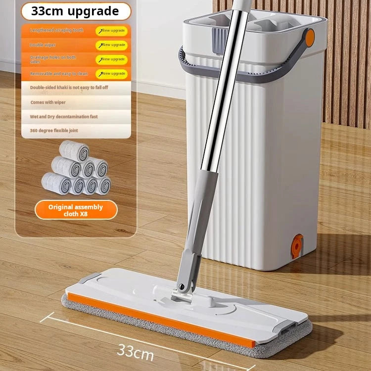 Microfiber Mop with Bucket, 360 Rotating, Flat Squeeze, Floor Cleaner Tool, Home Kitchen, Multifunction Cleaning Mops