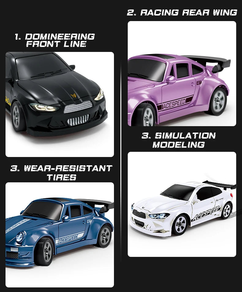 1/64 RC Car Four-Wheel Drive Remote Control Desktop Stunt Car Full Proportions Mini Racing Drift Car Toy Model Boy Gift