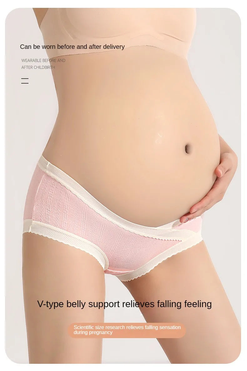 3PCS Soft Briefs V-shaped Abdominal Support Underpanties Pregnancy Childbirth Female Underwear Pregnant Woman Women's Panties