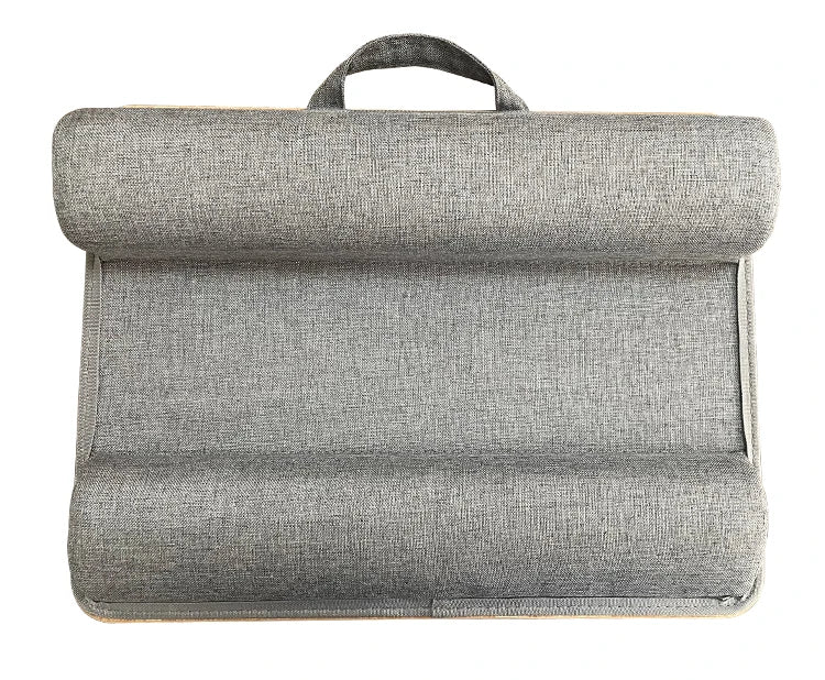 Mumucc Wooden Suspended Bed Study Table, Portable 15 Inch Laptop Desk With Handle, Sponge Cushion AND ABS Slot,Black,Khaki,Brown