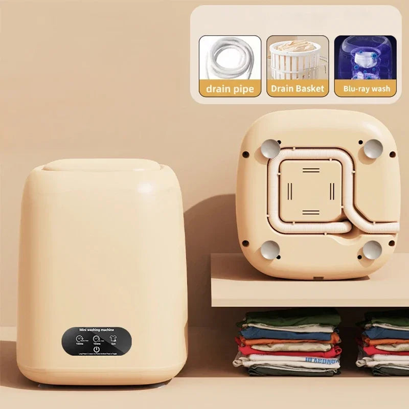 Mini Fully Automatic Portable Washing Machine with Spin Dryer 220V for Underwear Children Clothes