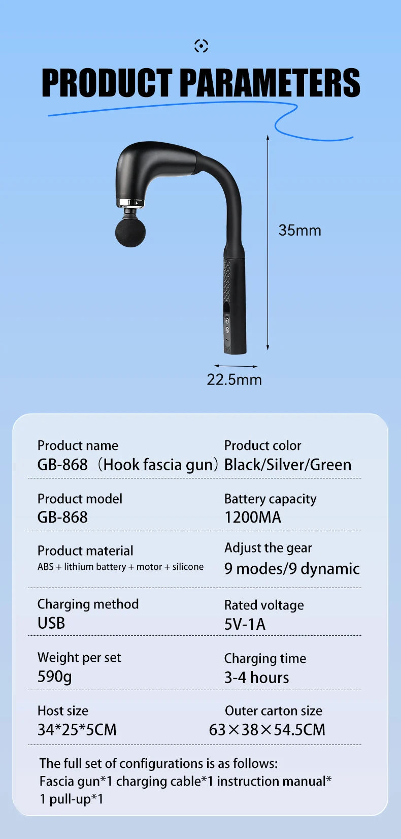 Electric Fascia Gun Massager Body Relaxation Trigger Point Massage Machine for Fitness Hammer Home Handheld Hammer