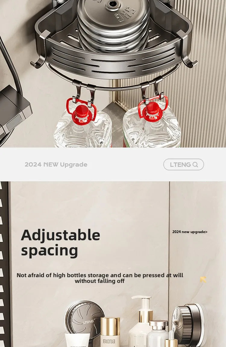 Bathroom suction cup triangular basket storage rack, bathroom washbasin corner, no need to drill holes, wall-mounted toilet