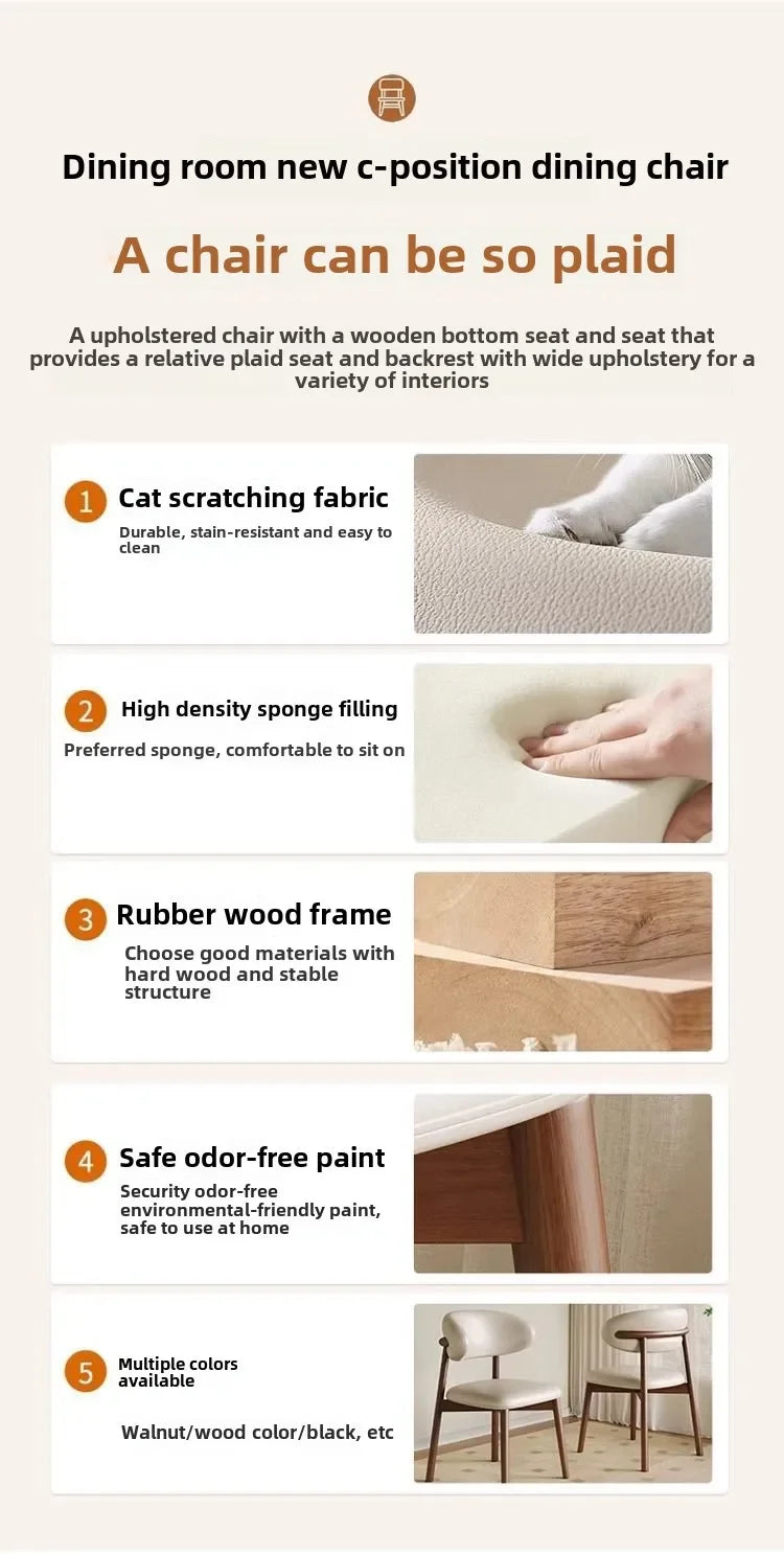 Lounge Vanity Dining Room Chairs Office Single Gamer Home Kitchen Chair Wooden Design Chaises Salle Manger Furniture XR50CY