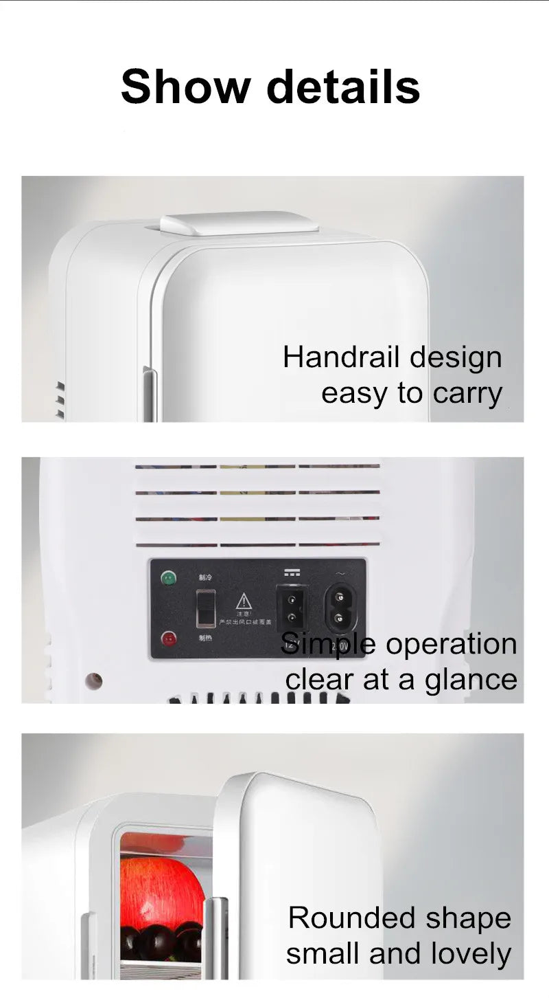 6L Mini Refrigerator, Small Household Dormitory, Car And Home Dual-Purpose Student Car Refrigerator Single Person Household