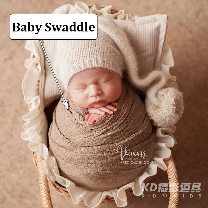 0-1month Newborn Photography Props Baby Girl Boy Cradle Prop Knitted Pompom Hat Posing Pillows Infants Studio Shooting Accessori