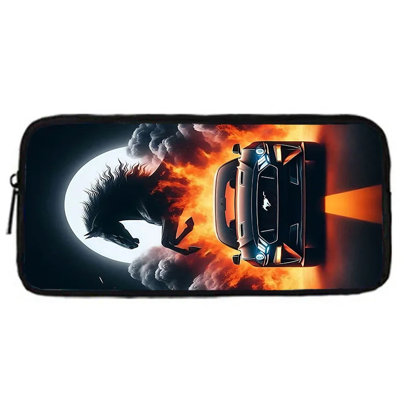 Child School Backpack with Fashion M-Mustangs car logo Lunch Bags ,Pencil Bags ,School Bags for Boys Girls Best Gift