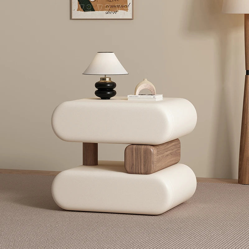 Cream Style Elegant Nightstands Space Saving Glamour Luxury Bedside Tables Trendy Creative Table De Chevet Bedroom Furniture