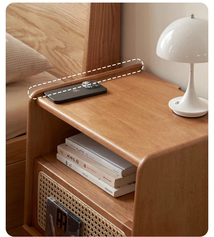 Chinese Vintage Nightstands Simple Rustic Mid Century Classic Nightstands Bedroom Hidden Storage Meubles De Chambre Furniture