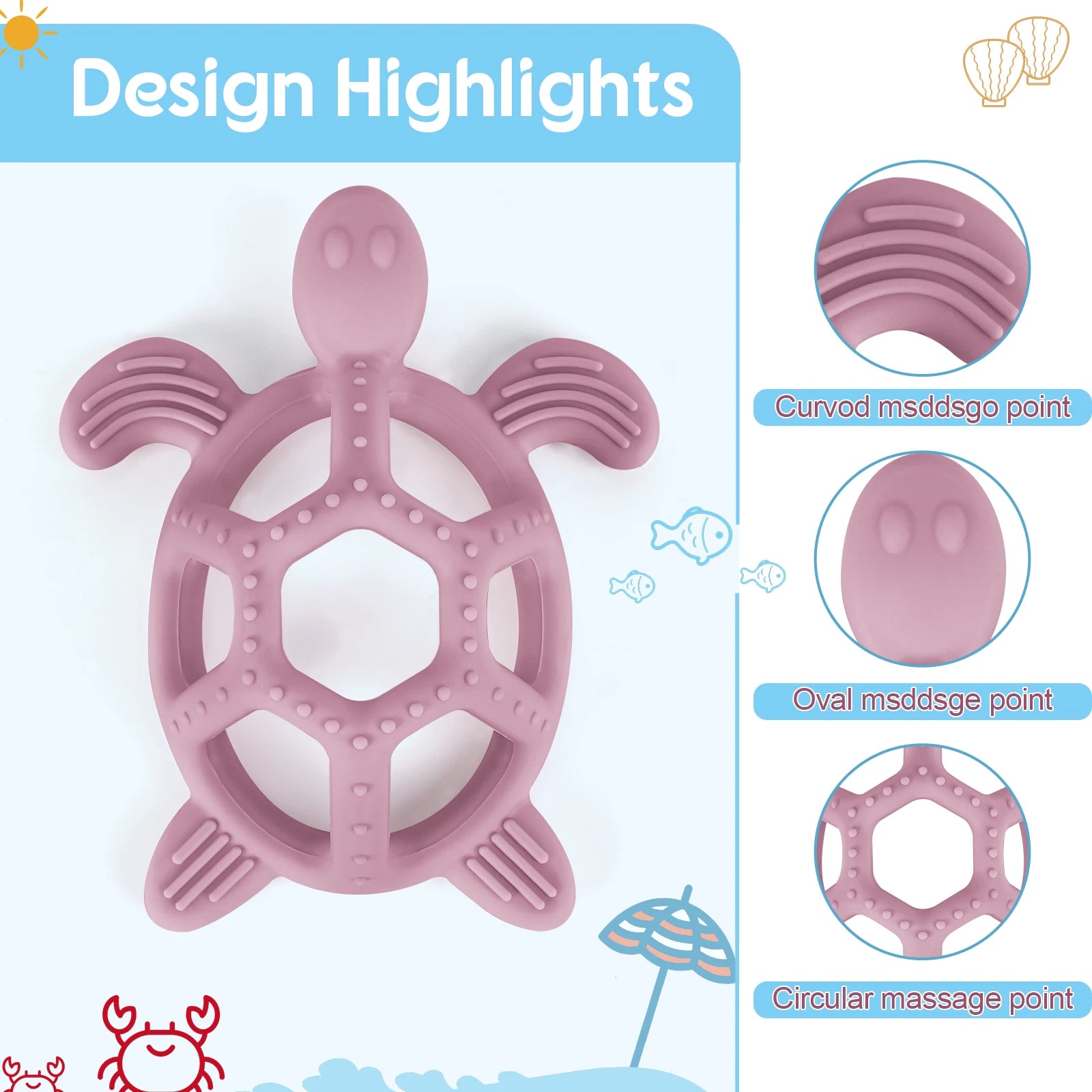 1pc Baby Silicone Teether Rodent Cartoon Animals Food Grade Silicone Turtle DIY Teething Toys For Teeth Rod Teethers Gift