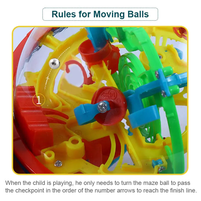 Maze Ball Mini 3D Magic Puzzle Intelligence  Idea Perplexus Maze Game Labyrinth IQ Gifts Display Stand for Kids and Adults